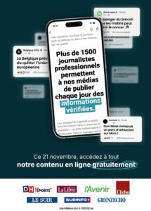 Le 21 novembre, les éditeurs de presse quotidienne belge francophone offriront un accès intégral et gratuit pendant 24 heures aux sites de presse quotidienne